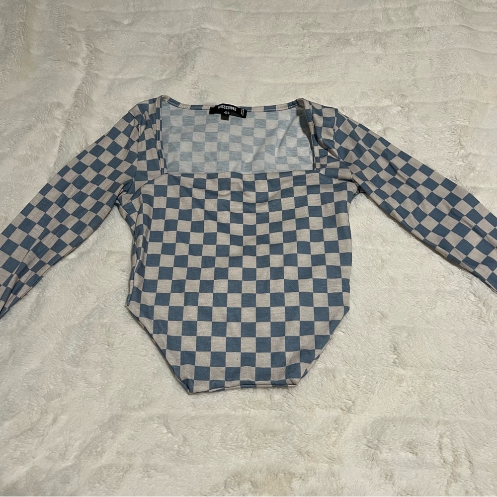 Missguided Checkered Corset Style Top